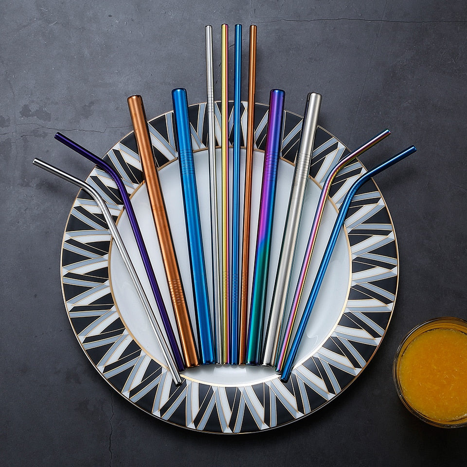 AllTheStraws Eco-Friendly Stainless Steel Drinking Straws